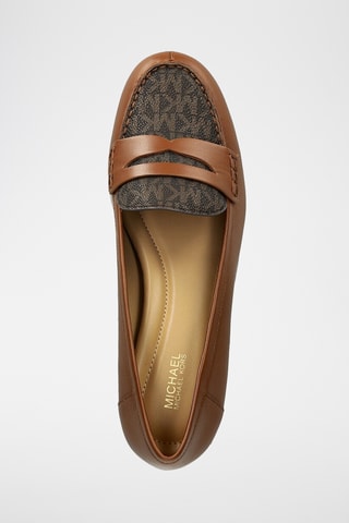 Mocassins à talons en cuir - Marron