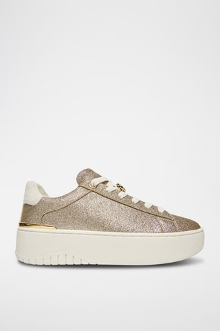 Baskets plateformes en cuir - Doré