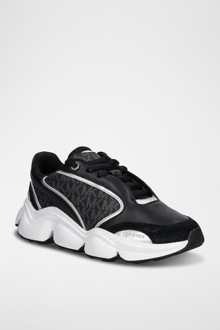 Leren Platform Sneakers - Zwart