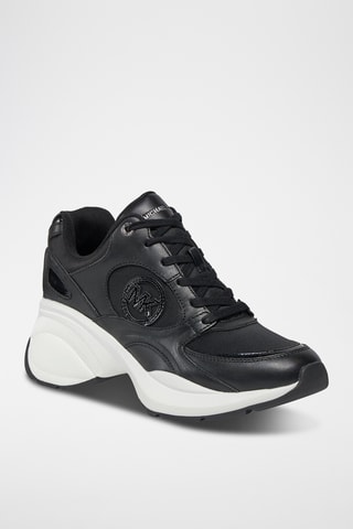 Leren Wedge Sneakers - Zwart