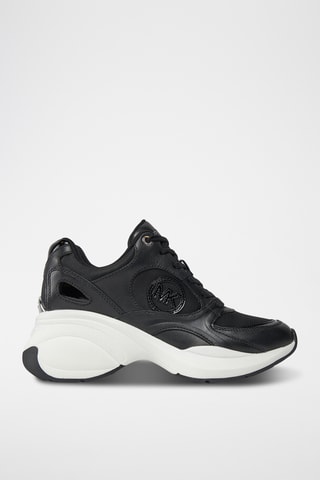 Leren Wedge Sneakers - Zwart