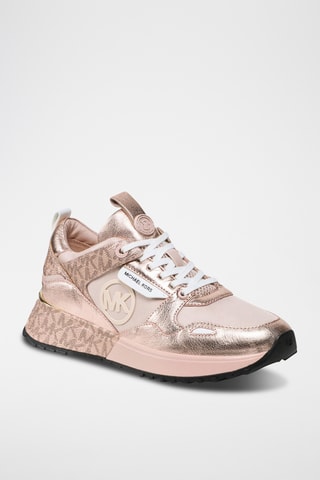 Baskets plateformes en cuir - Doré rose