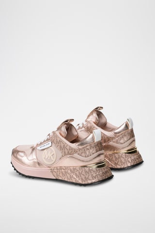 Baskets plateformes en cuir - Doré rose