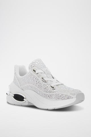 Linnen Wedge Sneakers - Wit