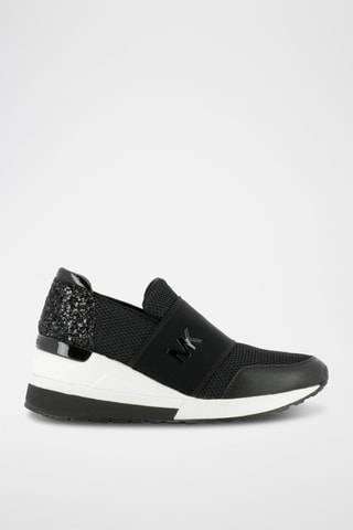 Slip-ons met Sleehak - Zwart