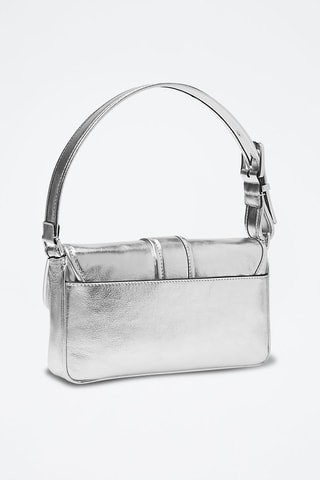 Sac porté épaule en cuir - Argenté