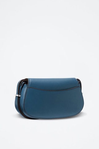 Leren Schoudertas - Rood Donkerblauw