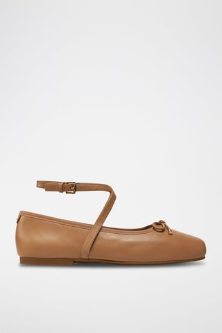 Ballerines en cuir - Camel