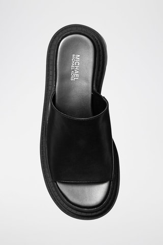 Mules plateformes en cuir - Noir