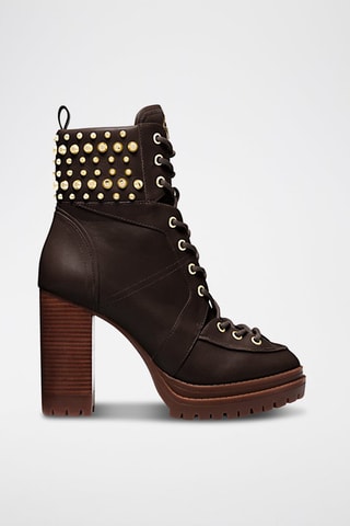 Bottines en cuir à talons Yvonne - Marron