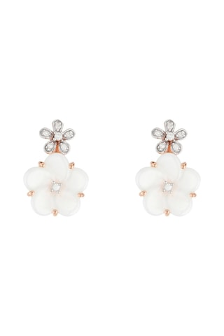 ##Puces Floraisons - Or rose, céramique et diamants