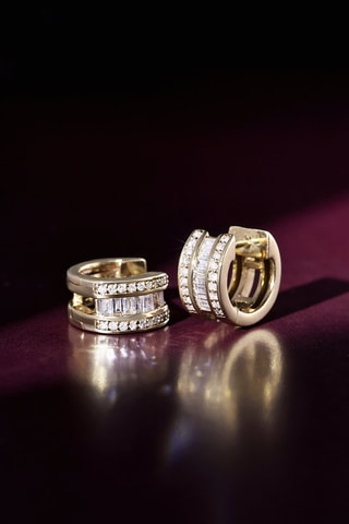 ##Créoles Rangs Or jaune et diamants