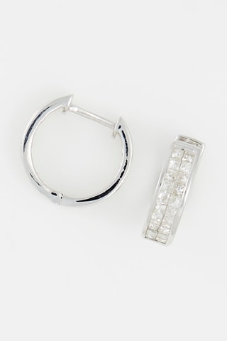 ##Boucles d'oreilles Rangs merveilleux - Or blanc et diamants