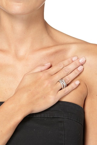 ##Bague Entrelacs Divins Or blanc et diamants