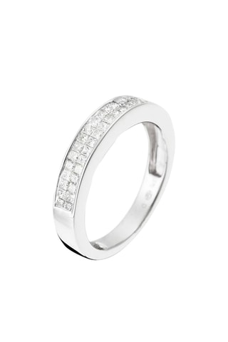 ##Bague 2 Rangs douceur 
Or blanc et diamants