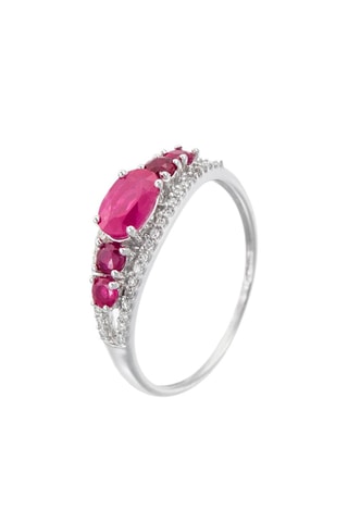 ##Bague Intensia 
Or blanc, diamants et rubis