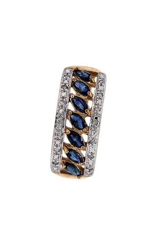##Bague - Or jaune, diamants et saphirs