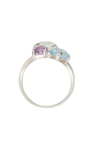 ##Bague Précieuses - Or blanc, topaze, améthystes et diamants