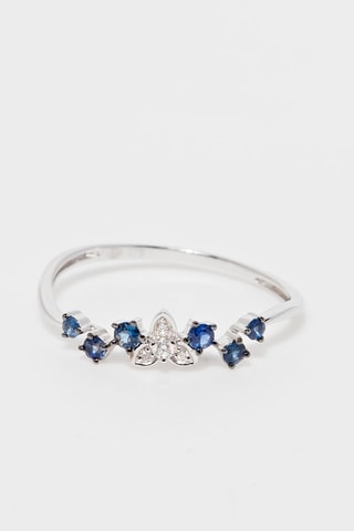 ##Bague Blue Romantic Or blanc, diamants et saphirs