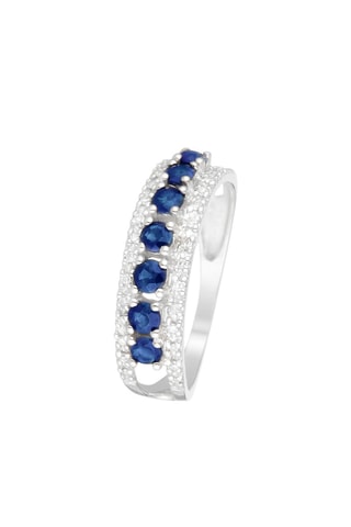 ##Bague Merveille saphirique  - Or blanc, diamants et saphirs