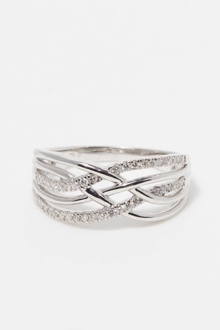 ##Bague Dédale de diamants 
Or blanc et diamants