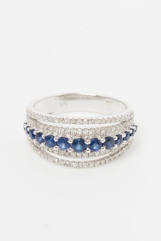 ##Bague Yume Or blanc, diamants et saphirs