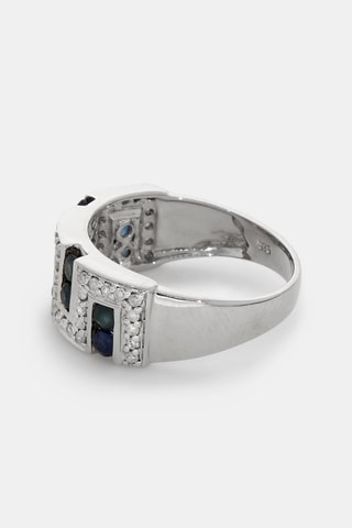 ##Bague Sapphire Enigma - Or blanc, saphirs et diamants