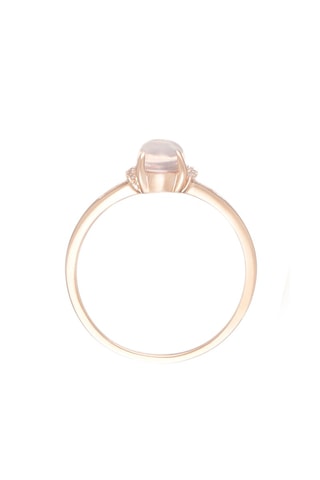 ##Bague Cinderella Or rose, diamants et quartz