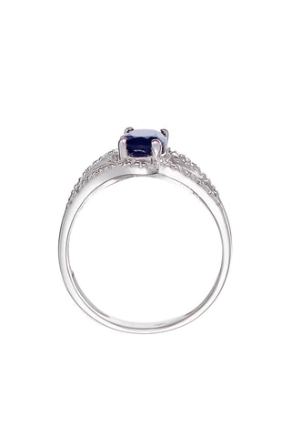 ##Bague Saphir Aérien Or blanc, diamants et saphir