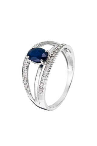 ##Bague Saturna Saphir 
Or blanc, diamants et saphir