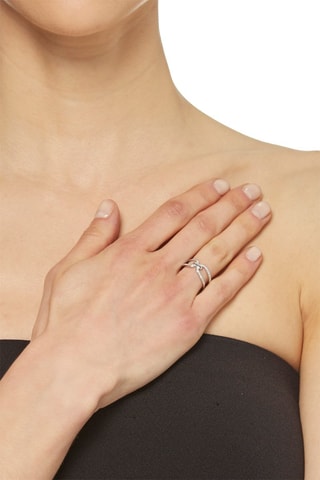 ##Bague Simple Link Or blanc et diamants