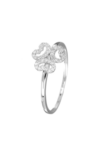 ##Bague 3 pétales 
Or blanc et diamants
