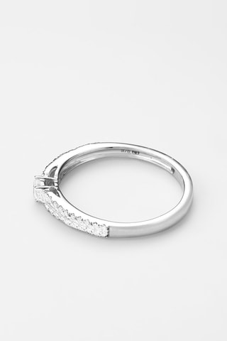 ##Bague Amelia Or blanc, diamants et citrine