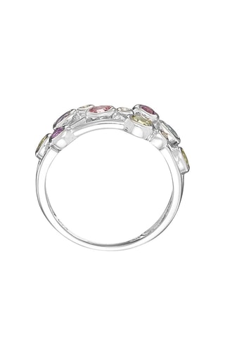 ##Bague L'Eclosion - Or blanc, diamants et pierres semi-précieuses