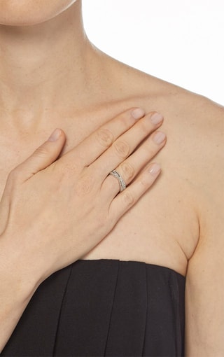 ##Bague Croisillons de Diamants   Or blanc et diamants