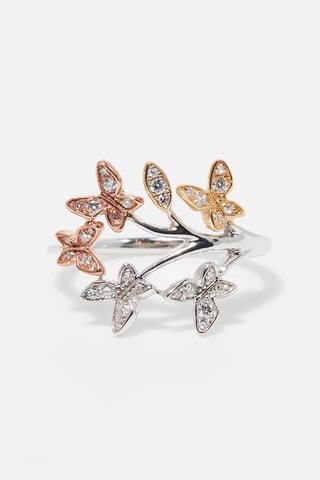 ##Bague Or tricolore et diamants