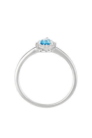 ##Bague Reflet Or blanc, topaze et diamants