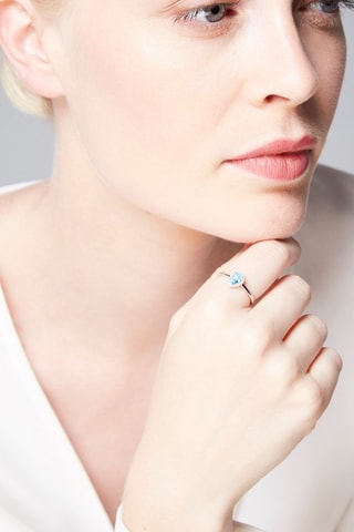 ##Bague Reflet Or blanc, topaze et diamants