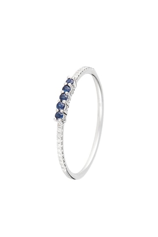 ##Bague Lisière Or blanc, diamants et saphirs