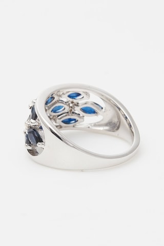 ##Bague Blue baroness Or blanc, diamants et saphirs