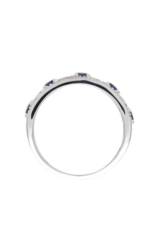 Bague - Or blanc, diamants et saphirs