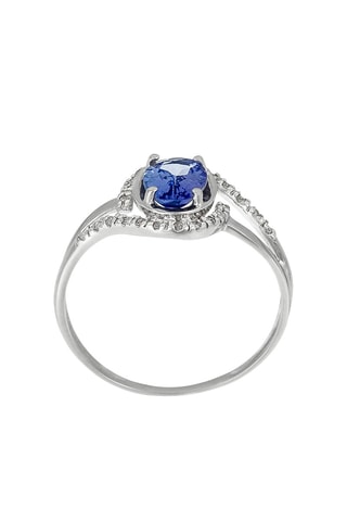 ##Bague - Or blanc, diamants et tanzanite