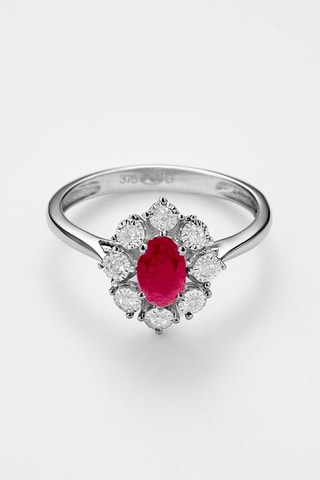 ##Bague Mellora Or blanc, diamants et rubis