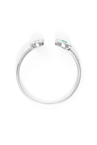 Ring Double Emeraudes - Witgoud, Diamanten en Smaragden