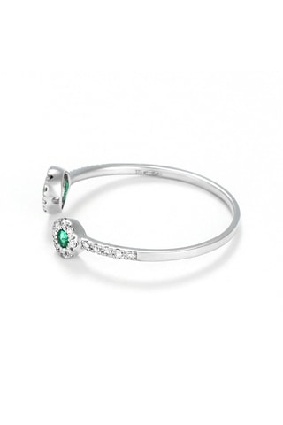Ring Double Emeraudes - Witgoud, Diamanten en Smaragden