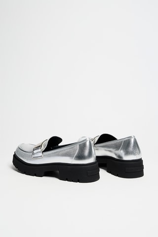 Mocasines con plataforma - Plateado