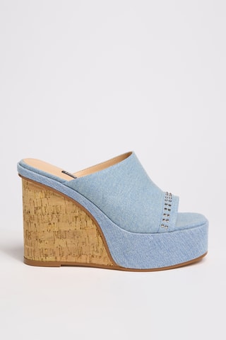 Sandalias de cuña - Celeste