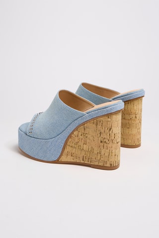Sandalias de cuña - Celeste