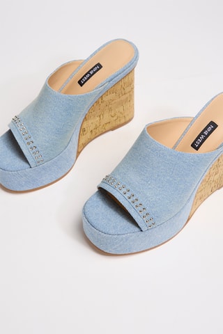Sandalias de cuña - Celeste