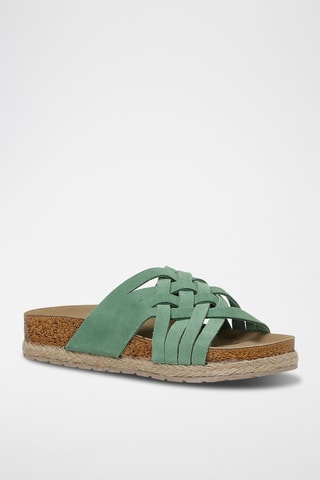 Sandalias de piel con plataforma Paxx - Verde